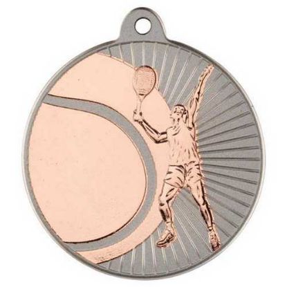 Picture of Tennis Two Colour Medal Matt Silver~bronze