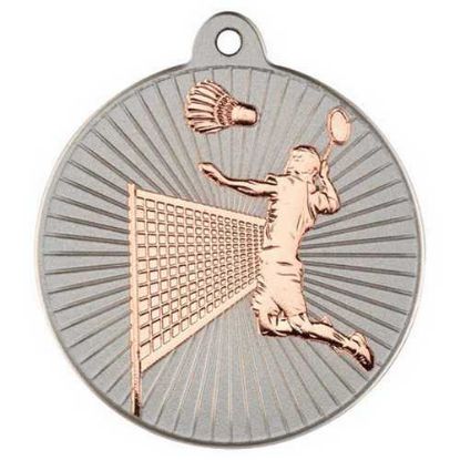 Picture of Badminton Two Colour Medal Matt Silver~bronze