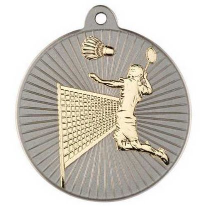 Picture of Badminton Two Colour Medal Matt Silver~gold