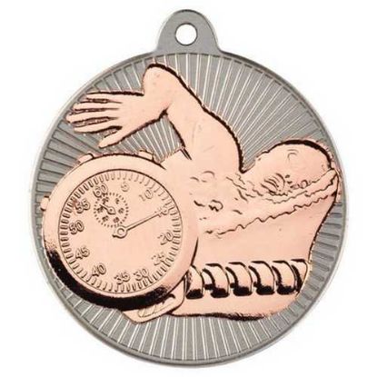Picture of Swimming Two Colour Medal Matt Silver~bronze