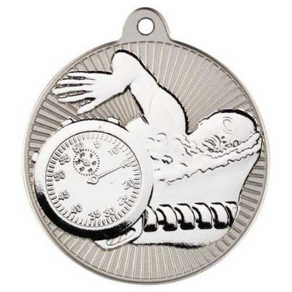 Picture of Swimming Two Colour Medal Matt Silver~silver