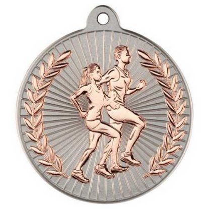 Picture of Running Two Colour Medal Matt Silver~bronze
