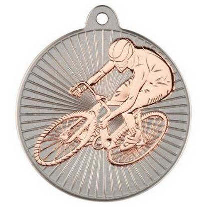 Picture of Cycling Two Colour Medal Matt Silver~bronze