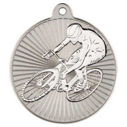 Picture of Cycling Two Colour Medal Matt Silver~silver
