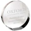 Picture of Clear Glass Round Wedged Paperweight (Flat Or Standing) - 3.5in