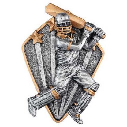 Picture of Pewter~gold Diamond Disc Cricket Batsman