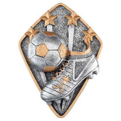 Picture of Pewter~gold Diamond Disc Football Boot & Ball