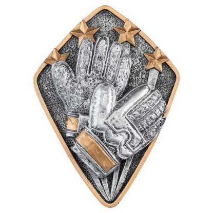 Picture of Pewter~gold Diamond Disc Football Goalkeeper