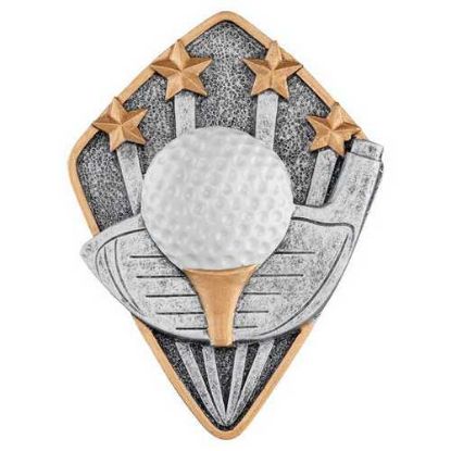 Picture of Pewter~gold~white Diamond Disc Golf Club & Ball