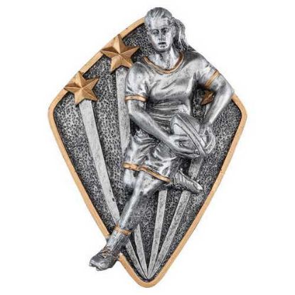 Picture of Pewter~gold Diamond Disc Rugby Female