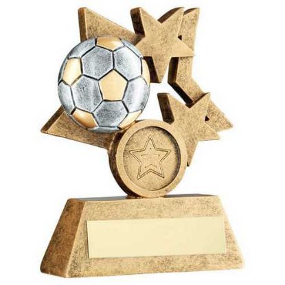 Picture of Brz|pew|gold Multi Star Football (1in Centre) - 3.5in