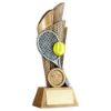 Picture of Brz|pew|yellow Tennis Ball And Racket On Mesh Backdrop (1in Centre) - 5in