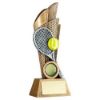 Picture of Brz|pew|yellow Tennis Ball And Racket On Mesh Backdrop (1in Centre) - 5in