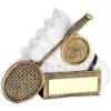 Picture of Brz|white Badminton Shuttlecock And Racket Chunky Flatback (1in Centre) - 2.75in