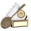 Picture of Brz|white Badminton Shuttlecock And Racket Chunky Flatback (1in Centre) - 2.75in