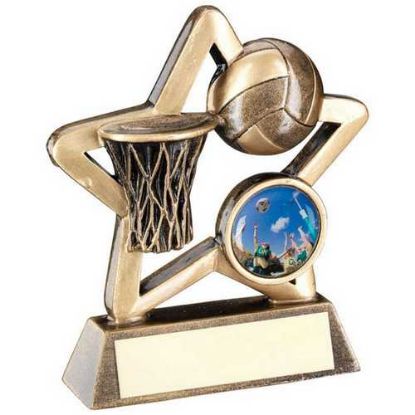 Picture of Brz|gold Netball Mini Star - (1in Centre) 3.75in