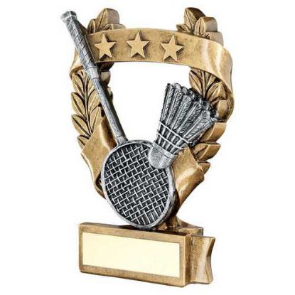 Picture of Brz|pew|gold Badminton 3 Star Wreath Award - 6.25in