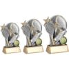 Picture of Pew|gold Tennis Ball With Shoe And Racket On Brz Base (1in Cen) - 7.25in