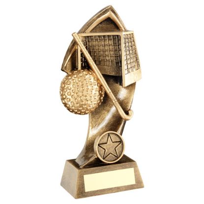 Picture of Xxx Brz|Gold Hockey With Twist Backdrop (1in Centre) - 6.25in