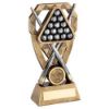 Picture of Brz|pew|gold Pool|snooker Balls With Cues On Diamond (1in Centre) - 7in