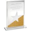 Picture of Jade Glass Rectangle Plaque With Gold|silver Glitter Detail (4mm Thick) - 7.25in