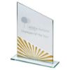 Picture of Jade Glass Angled Plaque With Gold|silver Glitter Detail (5mm Thick) - 6.5in
