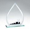 Picture of Jade Glass Teardrop With Silver|black Star Design (4mm Thick) - 6.5in