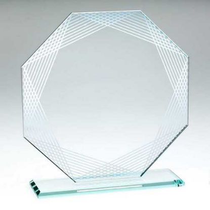 Picture of Jade Glass Octagon + Silver Lined Edges (4mm Thick) - 7.5in