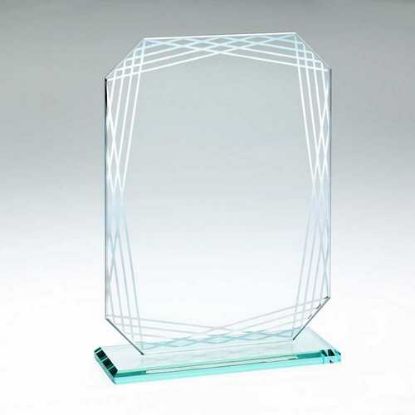 Picture of Jade Glass Rectangle + Silver Lined Edges (4mm Thick) - 8.25in