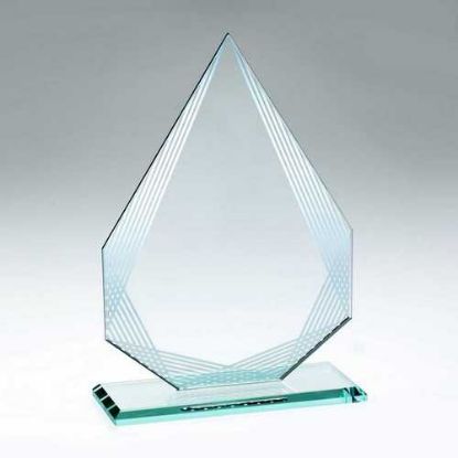 Picture of Jade Glass Diamond + Silver Lined Edges (4mm Thick) - 7.25in