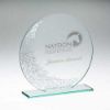 Picture of Jade Glass Round Plaque With Silv Detail (4mm Thick) - 6.25in