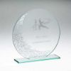 Picture of Jade Glass Round Plaque With Silv Detail (4mm Thick) - 6.25in
