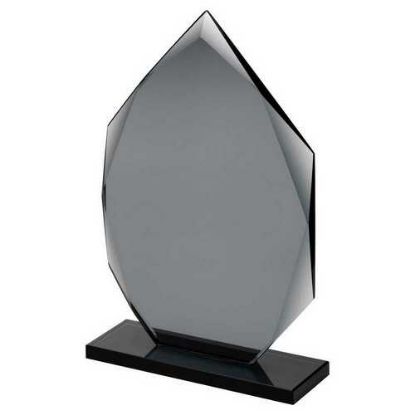 Picture of Smoked Black Glass Diamond Plaque (10mm Thick) - 7in