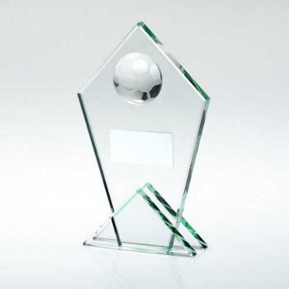 Picture of Jade Glass Pointed Plaque With Half Football