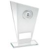 Picture of White|silver Printed Glass Plaque With Wreath - (2in Centre) 8in