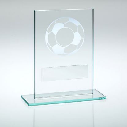 Picture of Jade Glass With Silver Football (1in Centre) - 4.5in