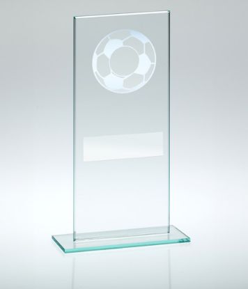 Picture of Jade Glass With Silver Football (1in Centre) - 7.25in