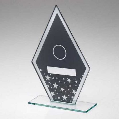 Picture of Grey~silver Printed Glass Diamond With Silver Stars