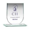 Picture of Jade Glass Shield Plaque (6mm Thick) - 5.25in