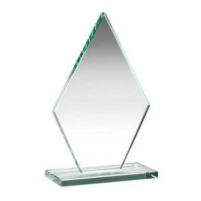 Picture of Jade Glass Tall Diamond Plaque (10mm Thick) - 9in