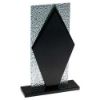 Picture of Black Glass Diamond And Base With Clear Frosted Backdrop - 9.75in