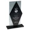 Picture of Black Glass Diamond And Base With Clear Frosted Backdrop - 9.75in