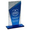 Picture of Blue Glass Plaque And Base With Clear Frosted Backdrop - 10.5in
