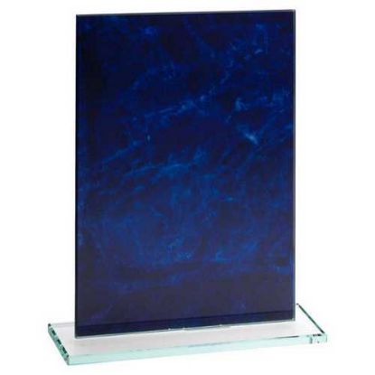 Picture of Blue Marble Backed Jade Glass Rectangle (4mm Thick) - 7.25in