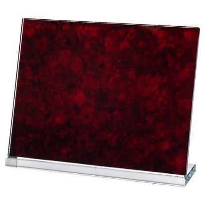 Picture of Red Marble Backed Clear Glass Landscape Plaque
